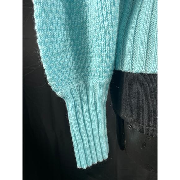 Vintage 80's Aqua Puffy Sleeve Sweater, Currants by Jeri-Jo Medium - Picture 6 of 7